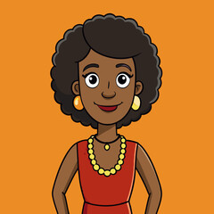 illustration of afro american woman