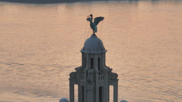 Liver bird and Mersey river 