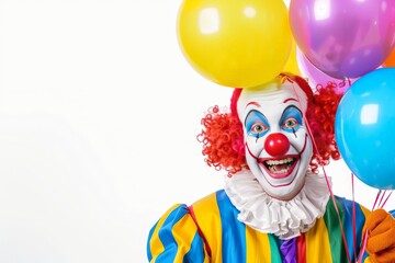 happy clown with balloons