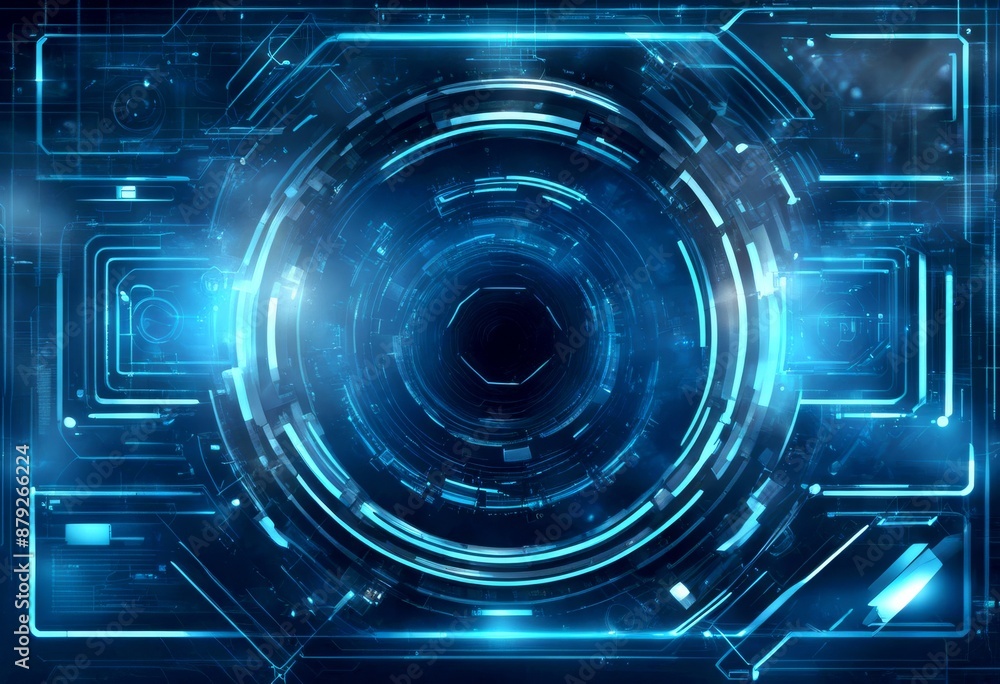 Poster frames interface hud design abstract geometric vector blue technology futuristic arrow border busine