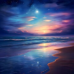 Obraz premium Where the stars kiss the ocean, dreams become reality