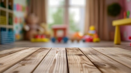 Wooden board, playroom background
