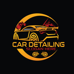 auto shine wash and detailing service logo design