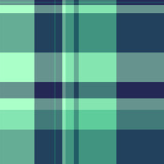 Factory pattern fabric seamless, scarf plaid textile background. Summer tartan texture vector check in teal and cyan colors.