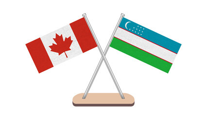 Uzbekistan Canada Flag