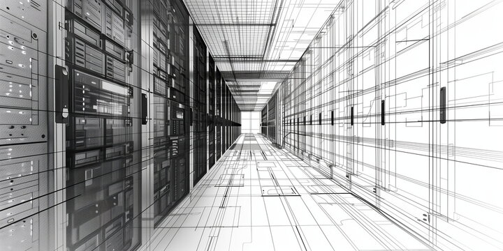 Data server , data center architecture and design, the concept.
