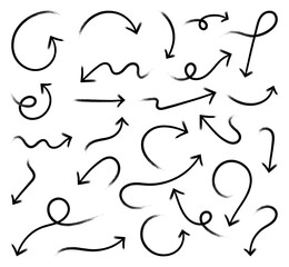 Brush Arrows hand drawn in grunge style