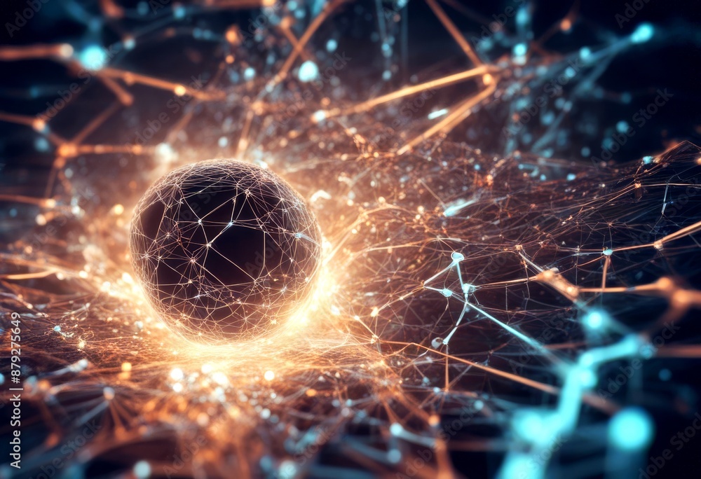 Aufkleber rendered computer shape abstract futuristic generated network illustration dof