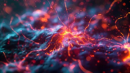 Cerebral Neurons Ignite in Experimental Digital Art Visualization