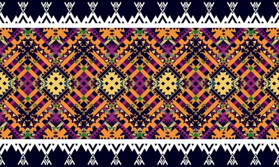 Ethnic seamless patterns with simple shapes. Tribal and ethnic fabrics. African, American, Mexican, Indian styles. Simple geometric pattern elements are best used in web design, textile printing.