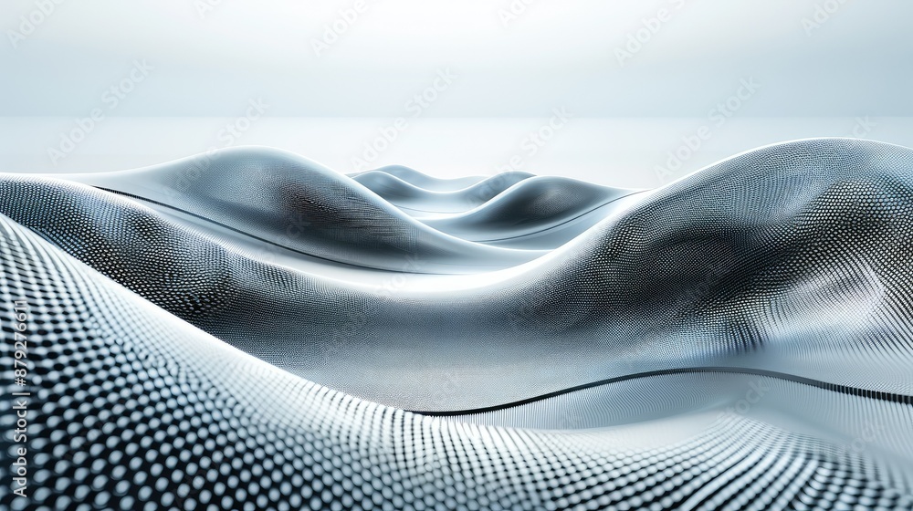 Poster Abstract wave pattern in a futuristic setting
