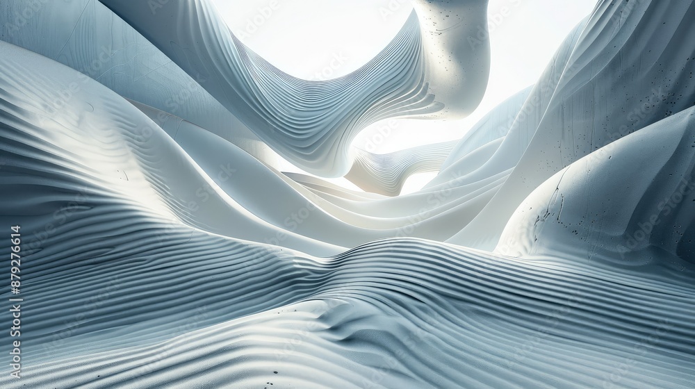 Poster Abstract wave pattern in a futuristic setting