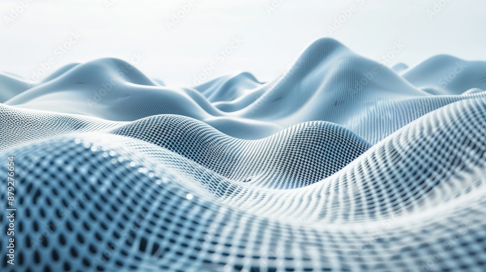 Poster Abstract wave pattern in a futuristic setting