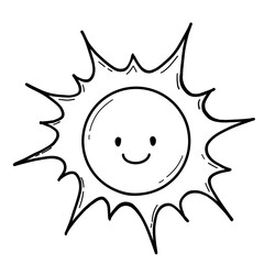 sun cartoon character with smile