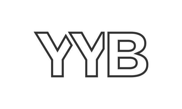 YYB logo design template with strong and modern bold text. Initial based vector logotype featuring simple and minimal typography. Trendy company identity.