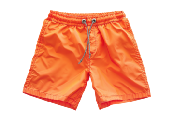 orange bathing shorts isolated on white or transparent png
