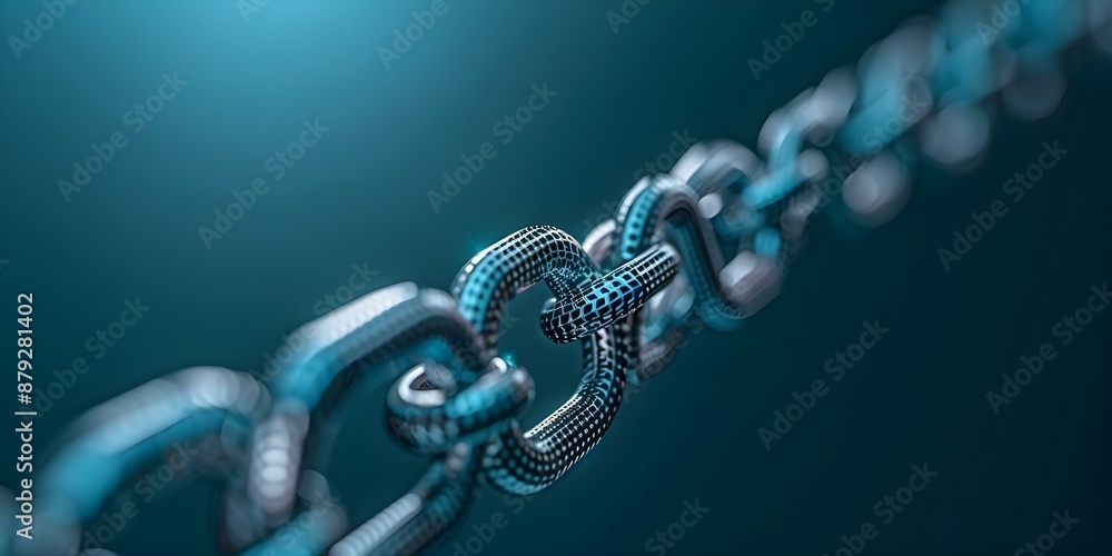 Poster secure estate planning documents in a futuristic digital world using blockchain technology. concept 
