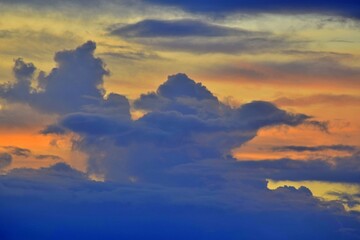 Clouds, sky and colors of the Caribbean sky of Saint Barth.