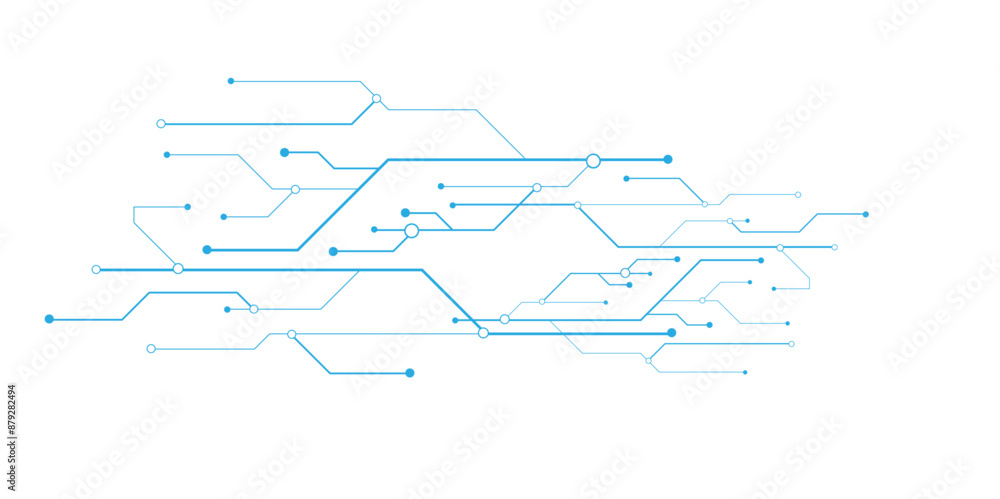 Aufkleber Vectors Technology blue circuit diagram. High-tech connection system on a white background. Global business and communication technology concept.