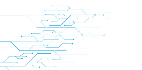 Vectors Technology blue circuit diagram. High-tech connection system on a white background.