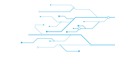 Vectors Technology blue circuit diagram. High-tech connection system on a white background. Global business and communication technology concept.
