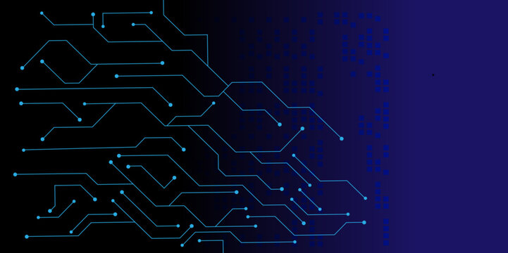 vector High tech technology geometric design on dark blue background. Technology digital circuit board background. 