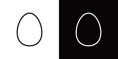 シンプルな卵のラインアイコン