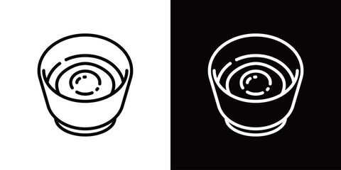 シンプルな温泉卵のラインアイコン © WAWAWA