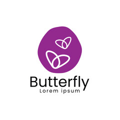 butterfly logo, Minimalistic butterfly logo modern style. Vector illustration.