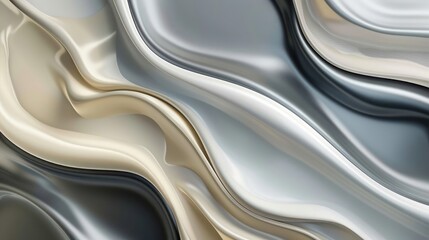 A captivating liquid design with smooth, flowing lines in neutral shades of gray, cream, and taupe, evoking the gentle movements of water and creating a serene, refined atmosphere.