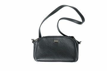 Black leather crossbody handbag