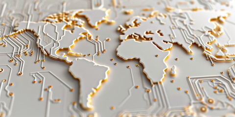 Active world trade, world market. Global electronics market.