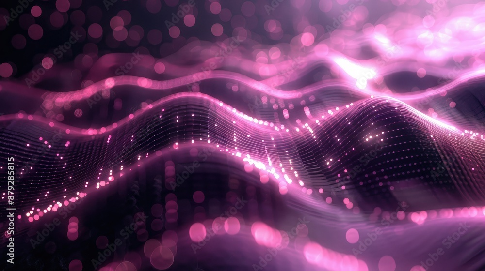 Poster Abstract waveforms in a glowing cyber space