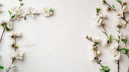 Elegant white floral wall relief with intricate details. Concept: sophistication, minimalism, elegance. Ideal for interior design, wedding decor, and luxury branding. Enhances visual appeal with timel