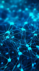 Digital blue network dotted line connection graphics poster mobile phone background