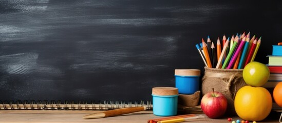 Back to School Supplies on a Wooden Desk
