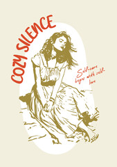 Vector posters with inspirational quotes, in the style of a hand-drawn sketch. For home decoration, social media, printing and web design