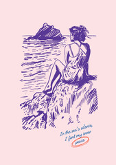 Vector posters with inspirational quotes, in the style of a hand-drawn sketch. For home decoration, social media, printing and web design