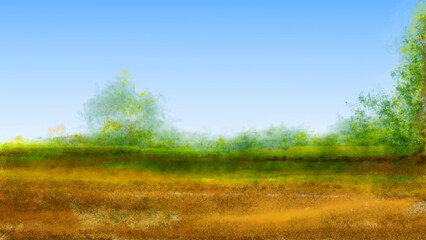 Paintings about nature in an abstract style of arid land