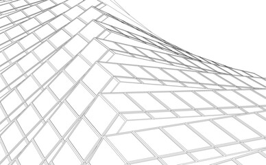 abstract buildings architectural drawing 3d