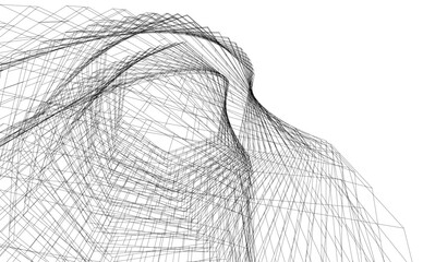 abstract buildings architectural drawing 3d