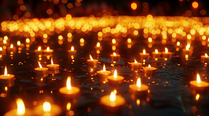 Glowing Remembrance: A Candlelit Vigil Amidst the Darkness