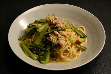 ツナと小松菜のパスタ