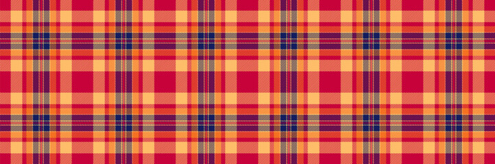 Creativity pattern vector texture, coat textile seamless fabric. Harvest check background plaid tartan in orange and red colors.