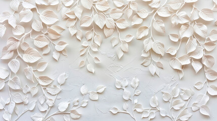  Detailed white floral wall art with various flower designs. Concept: elegance, sophistication, minimalism. Perfect for interior decor, wedding themes, and luxury branding. Adds timeless beauty