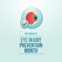 Eye Injury Prevention Month. Flat art design. Good for celebration template usage. eps 10.