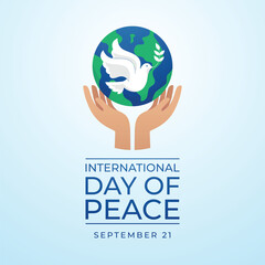 International Day of Peace. Flat art design. World peace vector. Good for celebration template usage. eps 10.