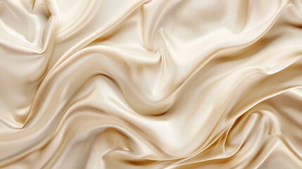 Obraz premium Abstract mousse texture with elegant golden silk ethnic geometry ornament brush strokes fawn hues lacy vanilla cream backdrop