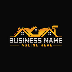 home repair, roofing, remodeling, handyman, home renovation, decor logo