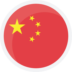 China flag icon. Circle icon on transparent background. Vector icon for mobile apps, UI and web design, EPS10